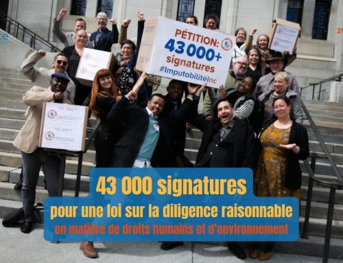 Les député.e.s acceptent une pétition de 43 000 signatures en faveur d’une une loi sur la diligence raisonnable en matière de droits humains et d’environnement au Canada